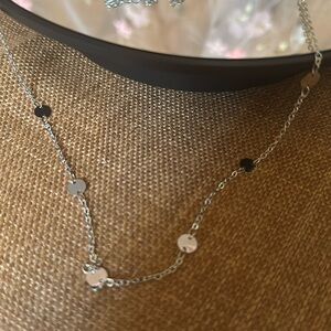 Fine Chain with Silver Dots  Necklace or Belt        32 inches and 12 in ex…